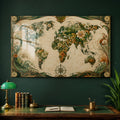 Botanical World Map lifestyle view