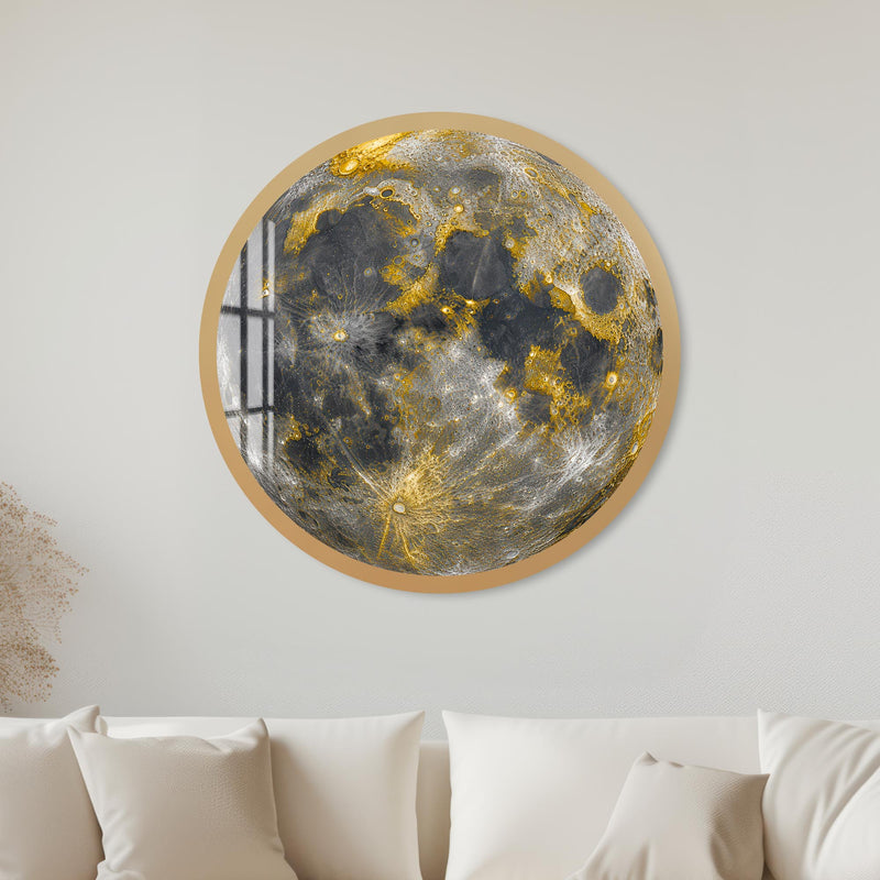 Gilded Lunar Surface with gold frame