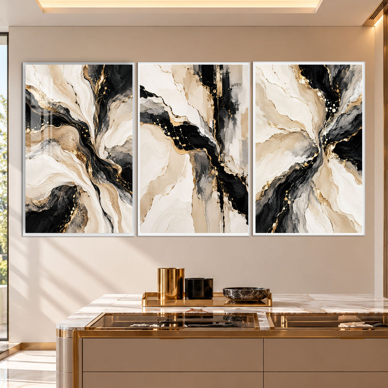 Golden Marble with white frame