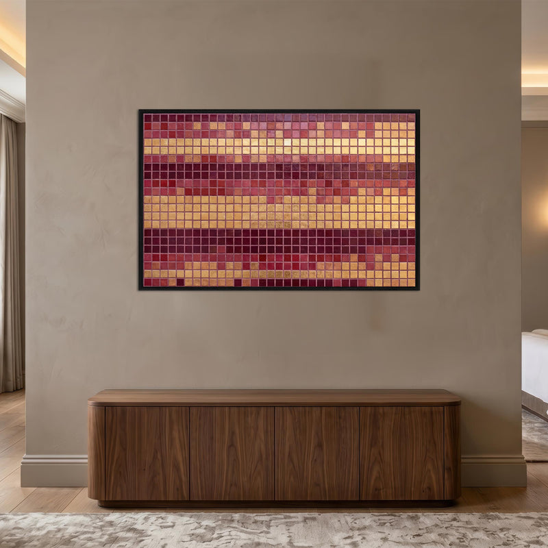 Crimson Mosaic Rhythm with black frame