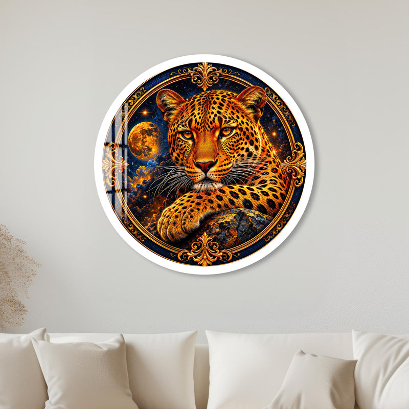 Celestial Golden Leopard with white frame