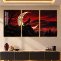 Crimson Moon Wolf with gold frame