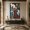 Artronauts Glass Print 12x18 cm | 4.7"x7.1" / Black Moonlit Dragon Rider Glass Wall Art