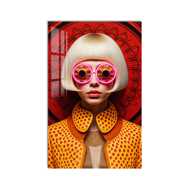 Artronauts Glass Print Neon Retro Vision Glass Wall Art