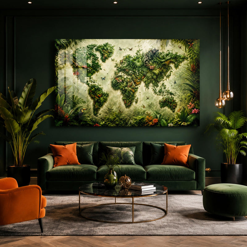 Tropical World Map lifestyle view