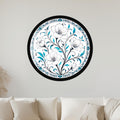 Turquoise Floral Elegance with black frame