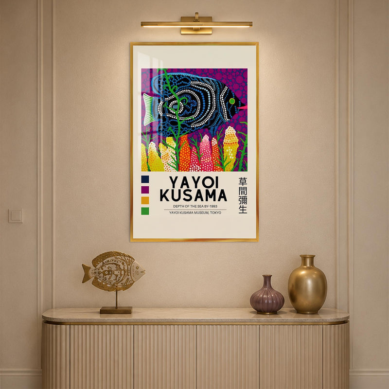 Dotted Ocean Fish with gold frame