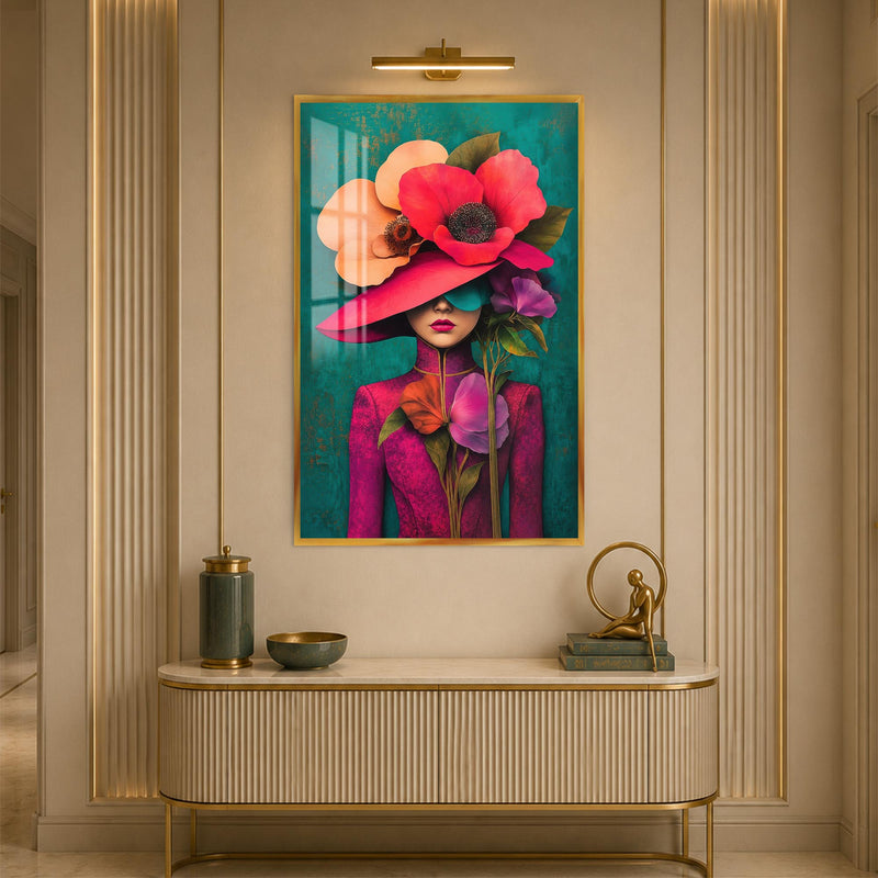 Floral Femme with gold frame