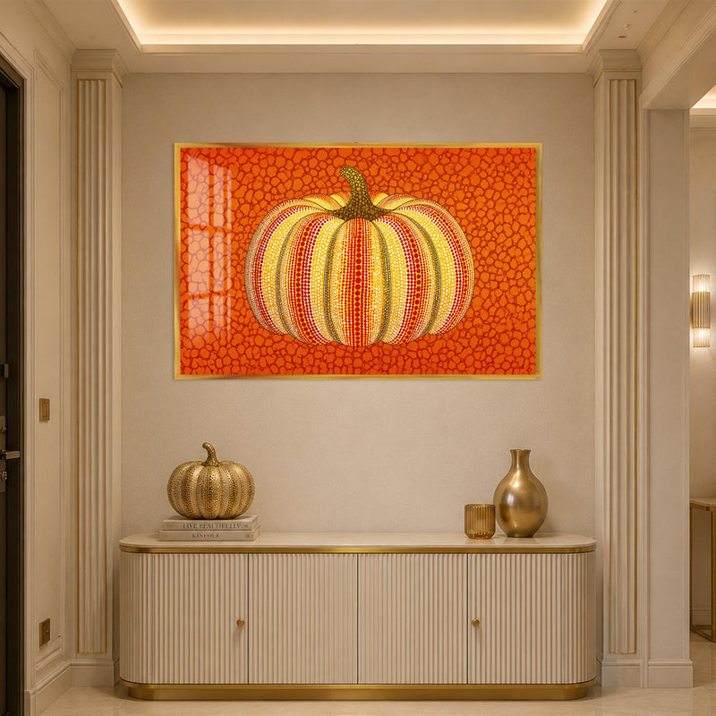Dotted Harvest Pumpkin with gold frame