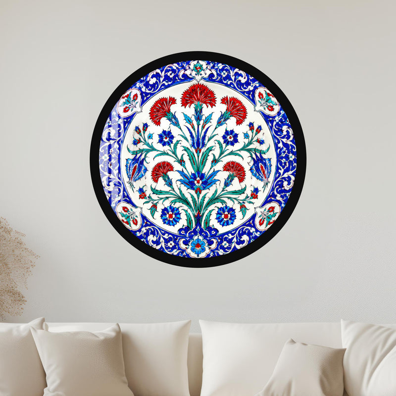 Ottoman Carnation Garden with black frame