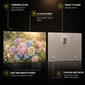 Sunlit Garden Bouquet — tempered glass, ultra HD print, ready to hang