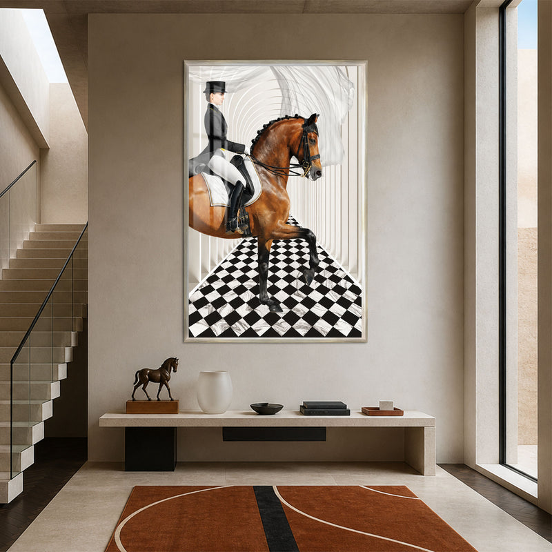 Modern Dressage with silver frame