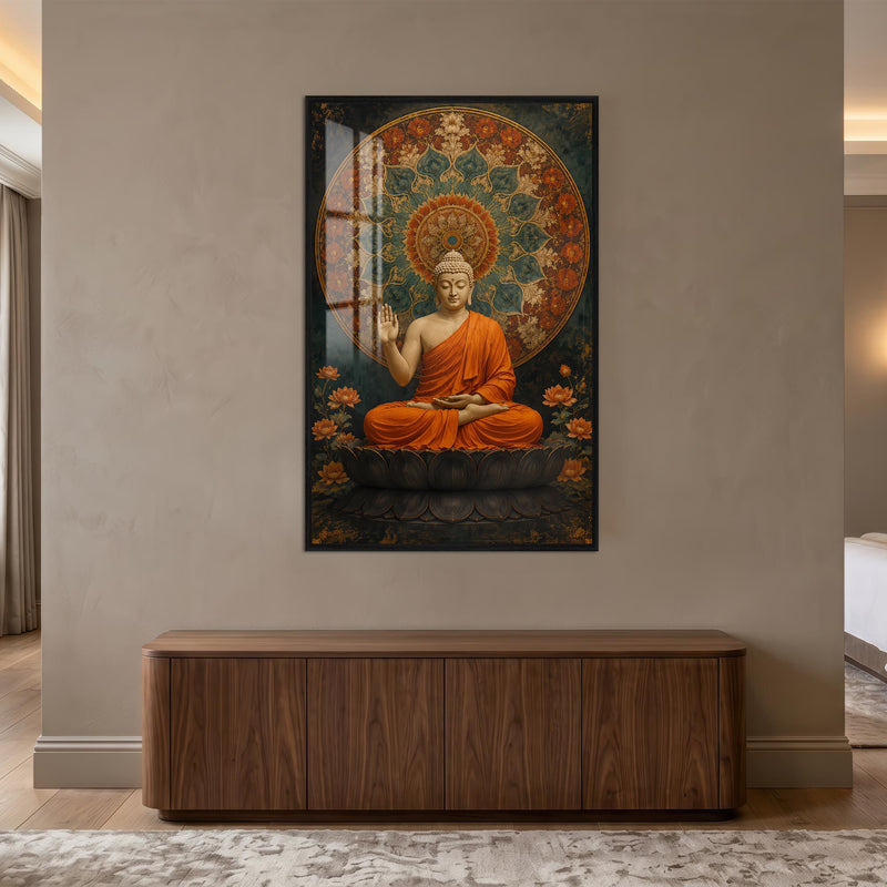 Buddha Mandala Serenity with black frame