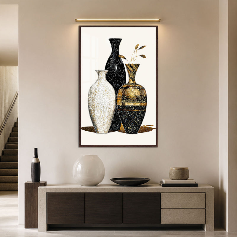 Gilded Vessels with walnut frame