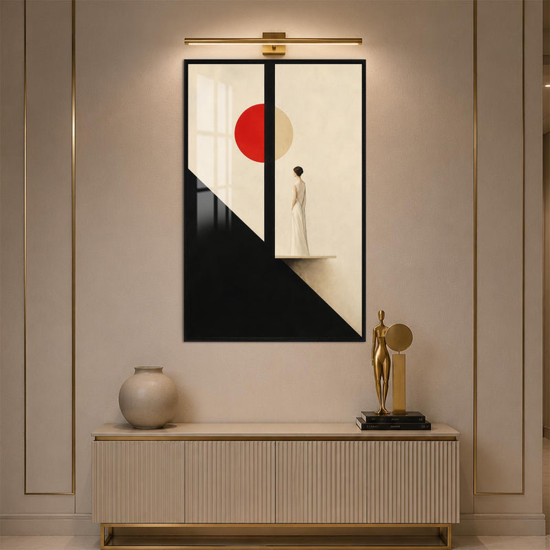 Woman Beneath The Red Sun with black frame