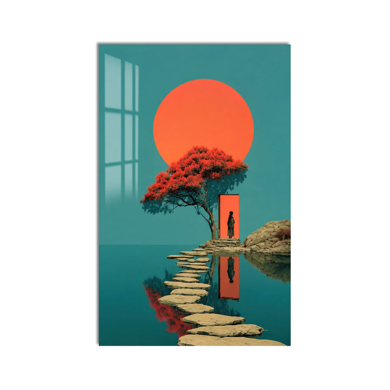 Artronauts Glass Print Portal at Sunset Glass Wall Art