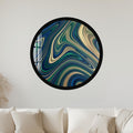 Emerald Gold Marble Flow with black frame