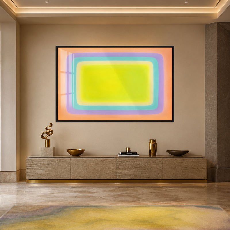 Neon Nested Rectangles with black frame