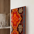 Artronauts Glass Print Turquoise Kilim Pattern Glass Wall Art