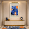 Cosmic Blue Blooms with black frame