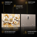 Artronauts Glass Print Golden Bloom Textures Glass Wall Art