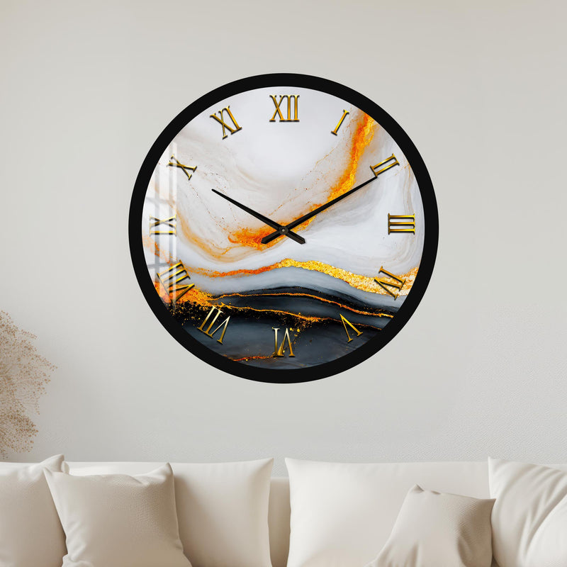 Golden Marble Elegance with black frame