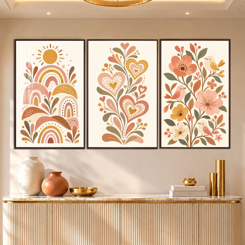 Bohemian Sunshine with walnut frame