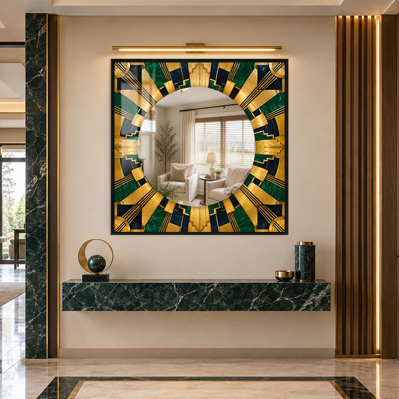Emerald Deco Radiance with gold frame