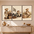 Vintage Teddy Bear Adventures with walnut frame
