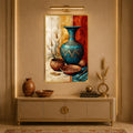 Turquoise Tribal Vessels with gold frame