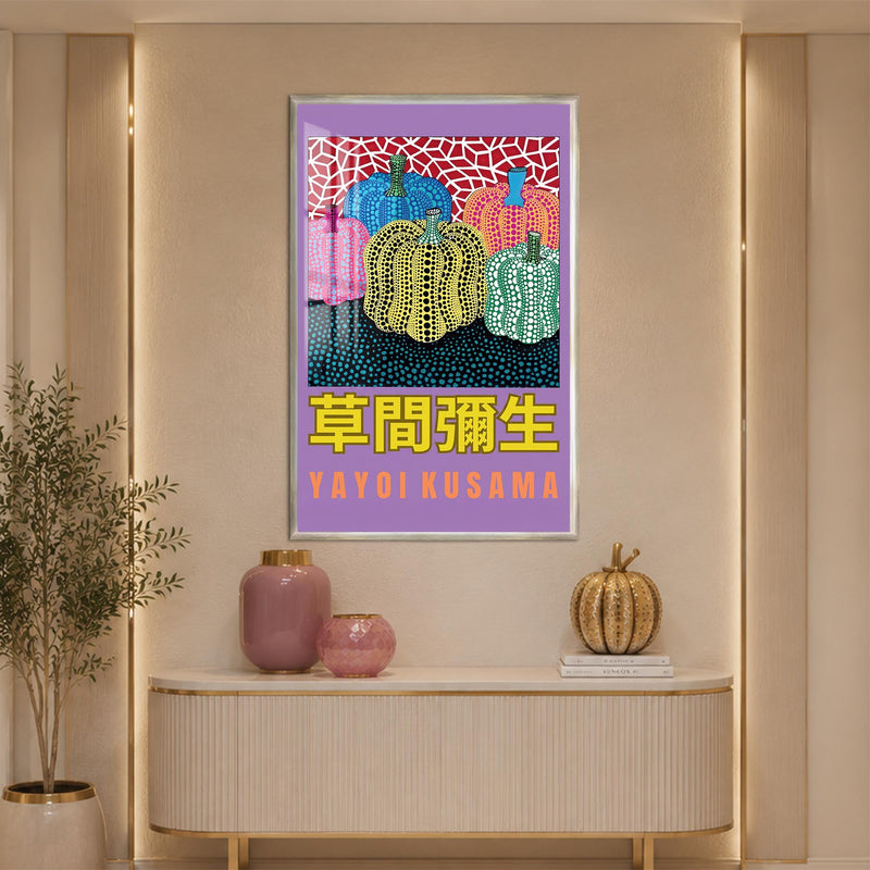 Dotted Pumpkin Parade with silver frame