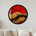 Crimson Golden Waves with black frame