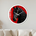 Majestic Black Horse with white frame