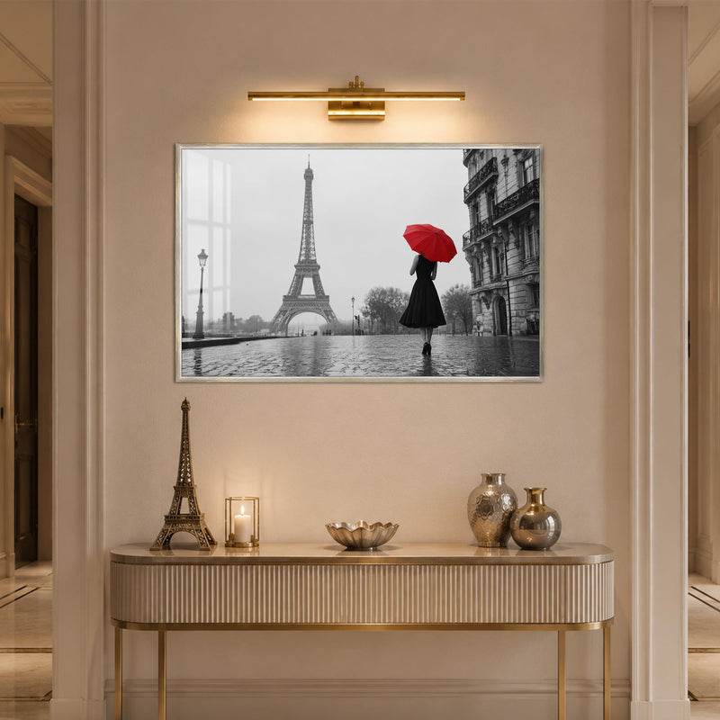 Parisian Red Umbrella with silver frame