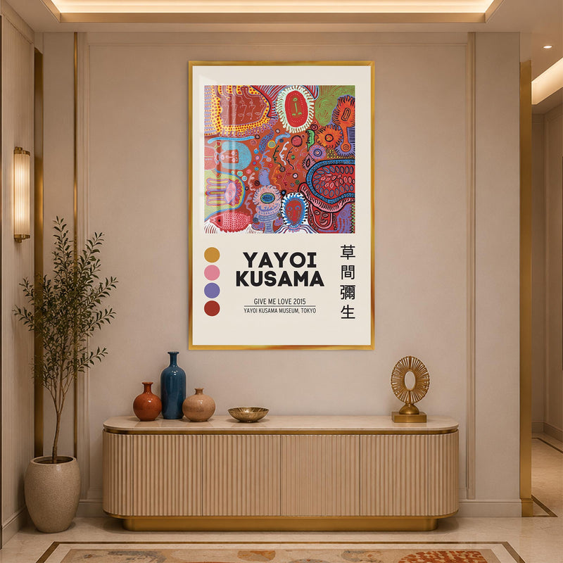 Kusama Give Me Love with gold frame