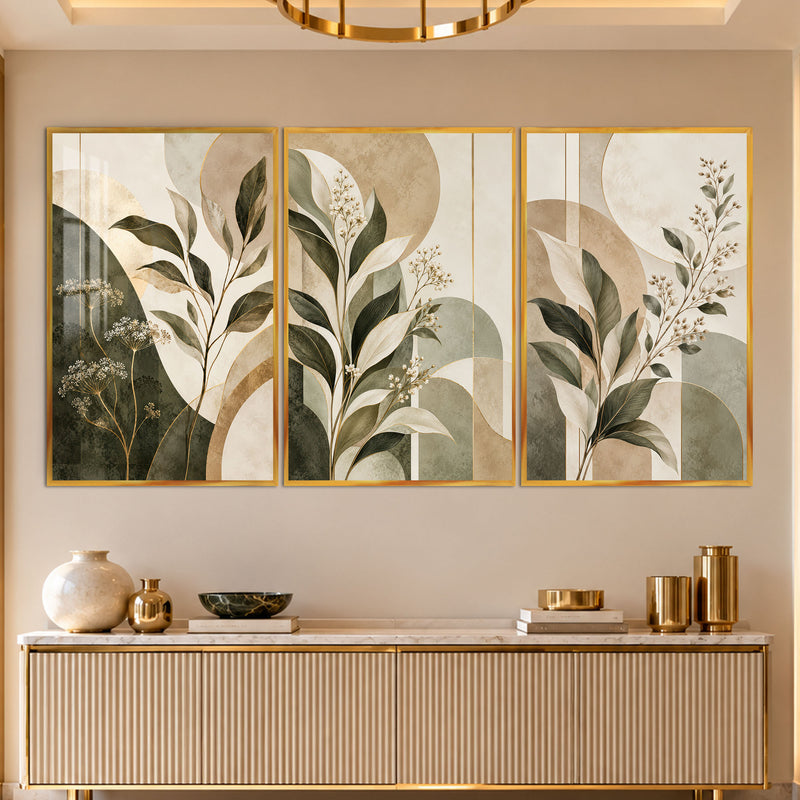 Botanical Harmony with gold frame