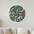 Jewel Tone Spiral Pinwheel with white frame