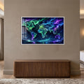 Aurora World Map with white frame