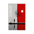 Artronauts Glass Print Divided Red Landscape Glass Wall Art