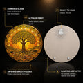 Sunlit Tree Of Life with walnut frame