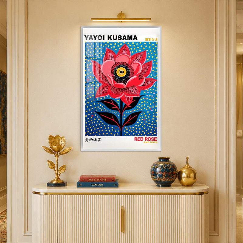 Dotted Red Bloom with white frame