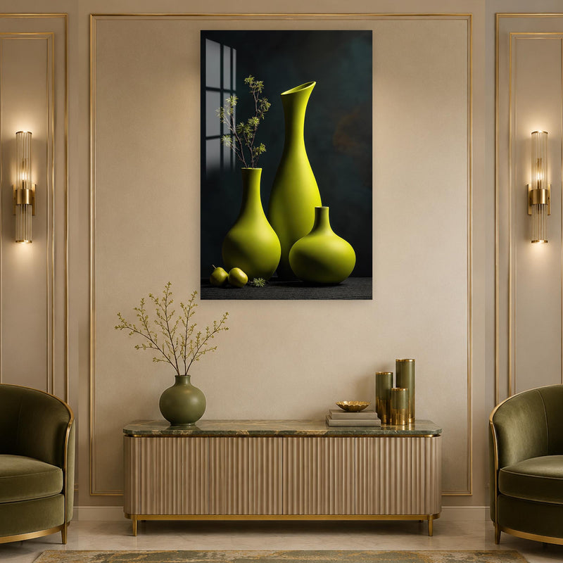 Sculptural Green Vases lifestyle view