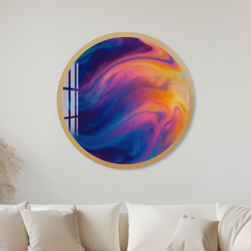 Cosmic Marble Swirl with gold frame