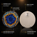 Sapphire Geode — tempered glass, ultra HD print, ready to hang