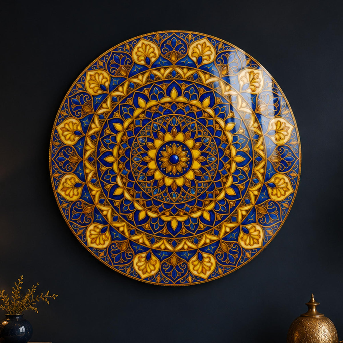 Royal Sapphire Mandala in a modern room