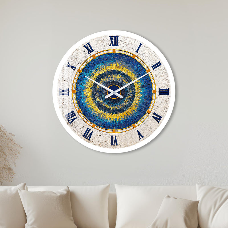 Blue Mosaic Roman with white frame