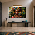 Peacock Queen Portrait with white frame