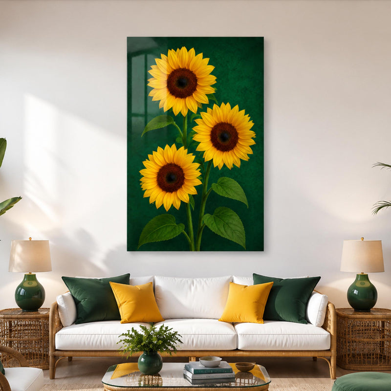Golden Sunflower Trio lifestyle view