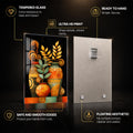 Golden Botanical Vessels — tempered glass, ultra HD print, ready to hang