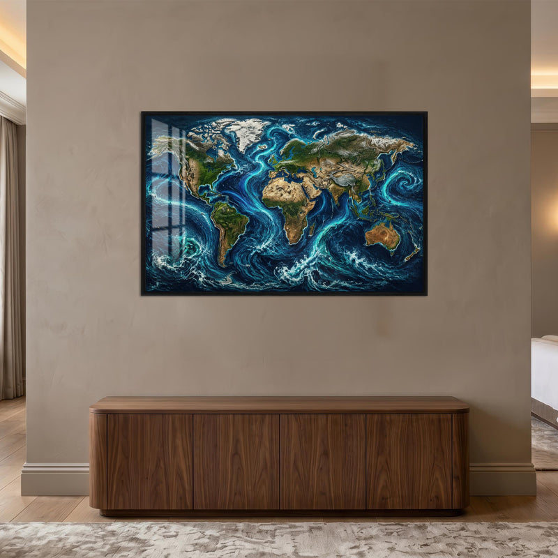 Ocean Currents World Map lifestyle view